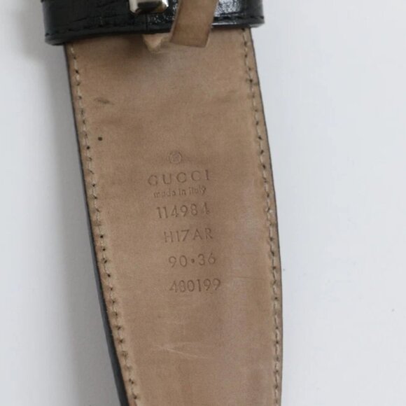 Gucci 114984 Web Green Red Canvas Leather Interlocking G Buckle Belt 90 / 36 - Picture 7 of 8